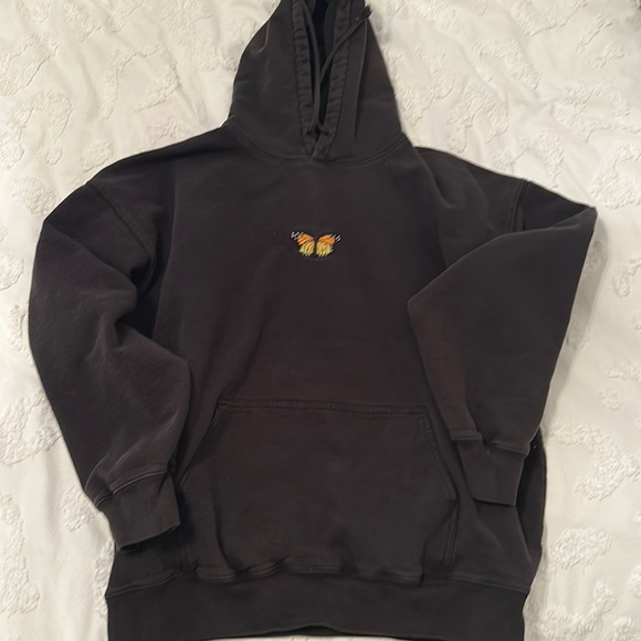 Brandy Melville Tops - brandy melville black butterfly hoodie